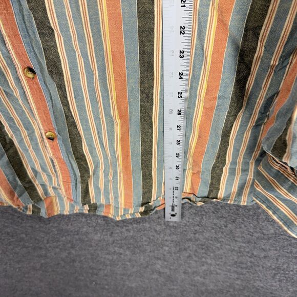 The Territory Ahead Shirt Men 2XL Tall Blue Striped Button Up Collared Cotton - Picture 5 of 6